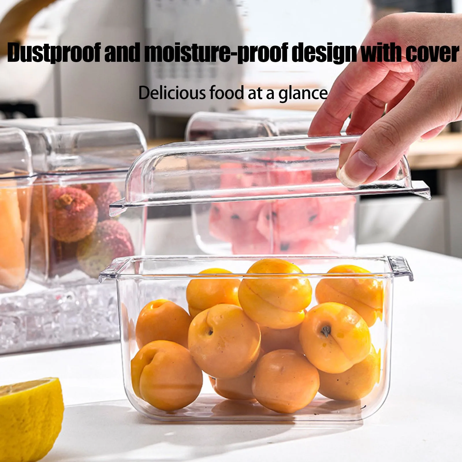 4/5 Compartment Seasoning Case Bar Ice Cooled Condiment Box Bar Drinks Fruit Snack Container Storage Boxes Fruit Tray