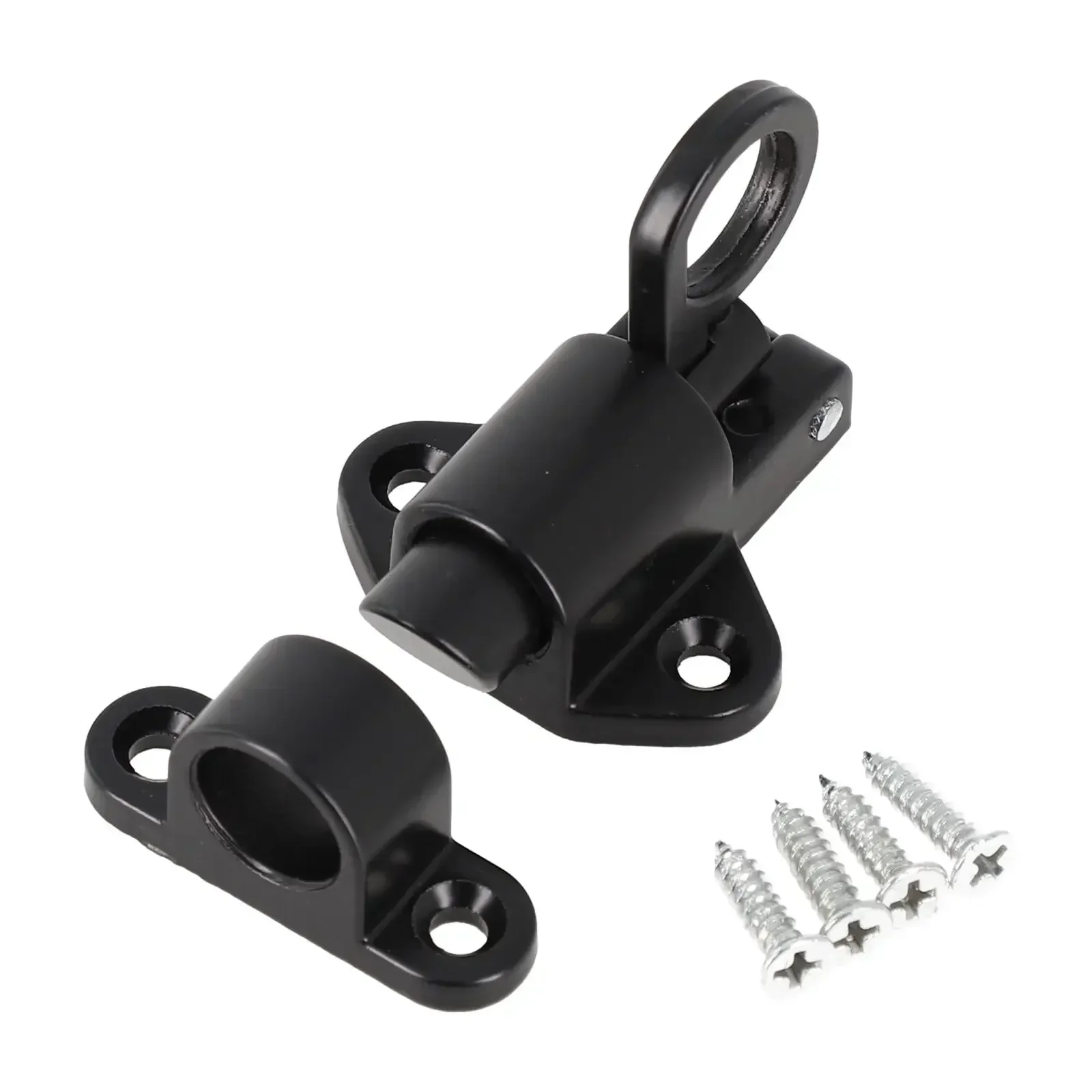 Liga de alumínio Sliding Ring Door Pin, Automatic Sash Lock, Fits para gabinete, Shed, Armazém, 4,13x2,36x2,17 polegadas, 1Pc