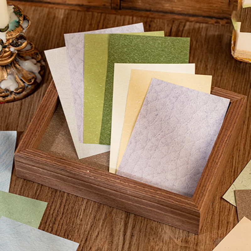 Mr. Paper Textured Background Paper 50 Sheets - Vintage Scrapbook Pages, Journal Collage Inserts, Art Craft Supplies