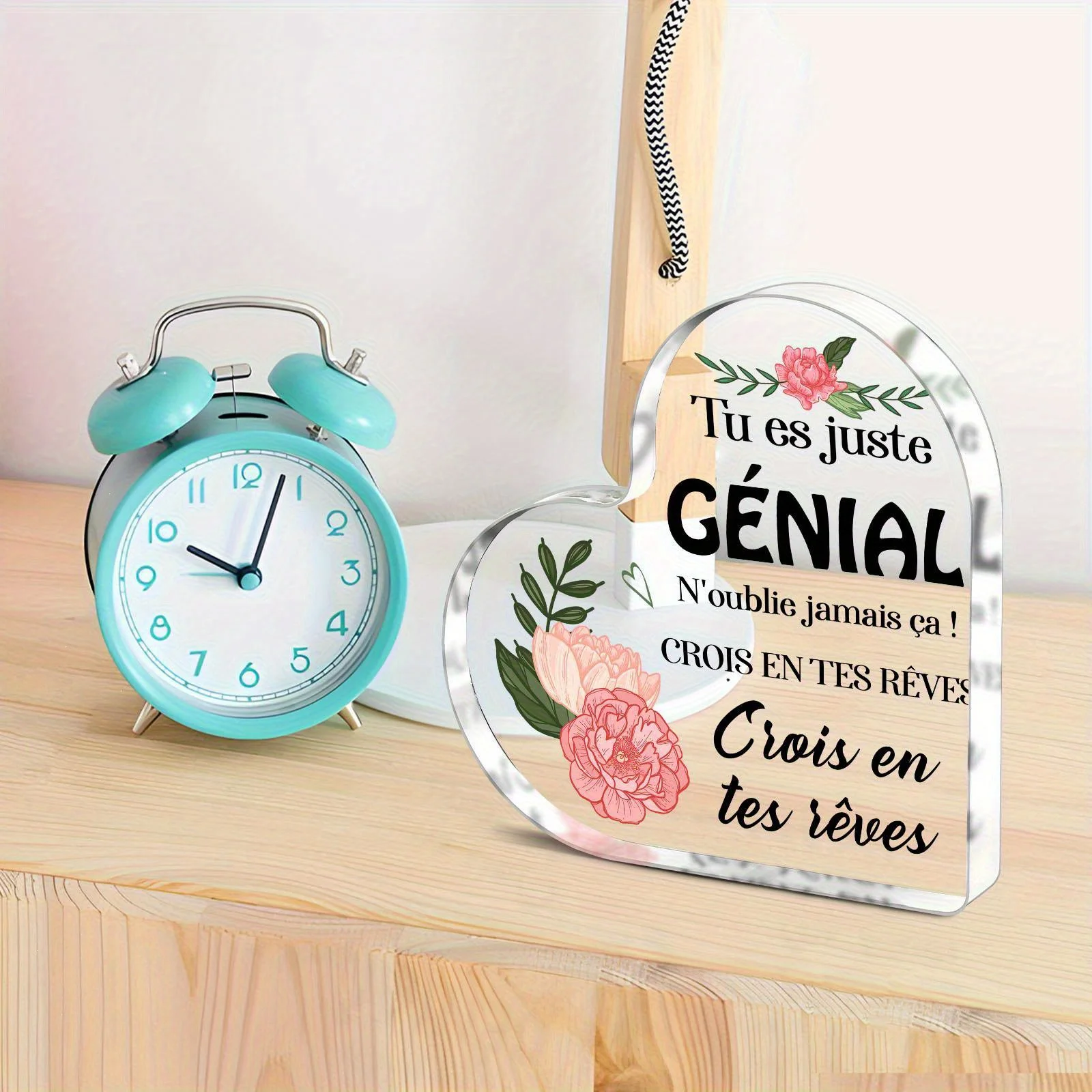 CIFBUY Acrylic Wall Art Sign Believe In Your Dreams Motivational French Quote Decor Encouragement Gift For Women Home Office