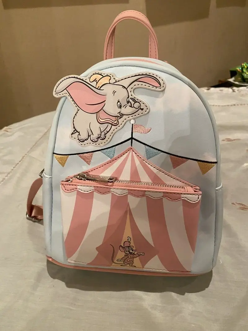 Disney Loungefly Flying Circus Tent Backpack Dumbo Backpack Women's Casual Backpack Purse Student Satchel Travel Bag Mini Bag