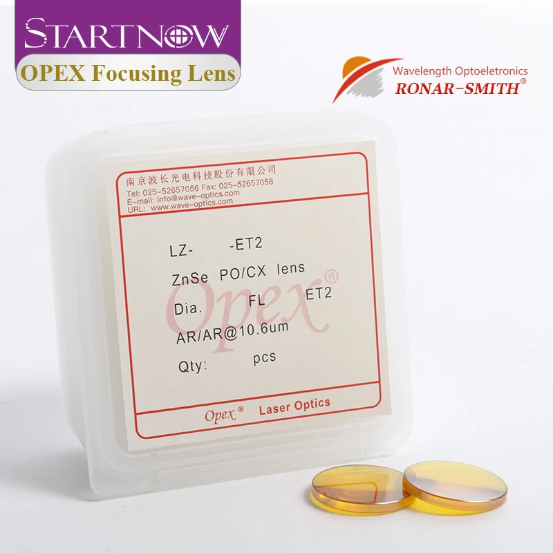 Opex Wavelength CO2 Laser Lens ZnSe Focusing Lens Dia.12 18 19 20 FL38.1 50.8 63.5 76.2 101.6 For Laser Equipment RONAR-SMITH