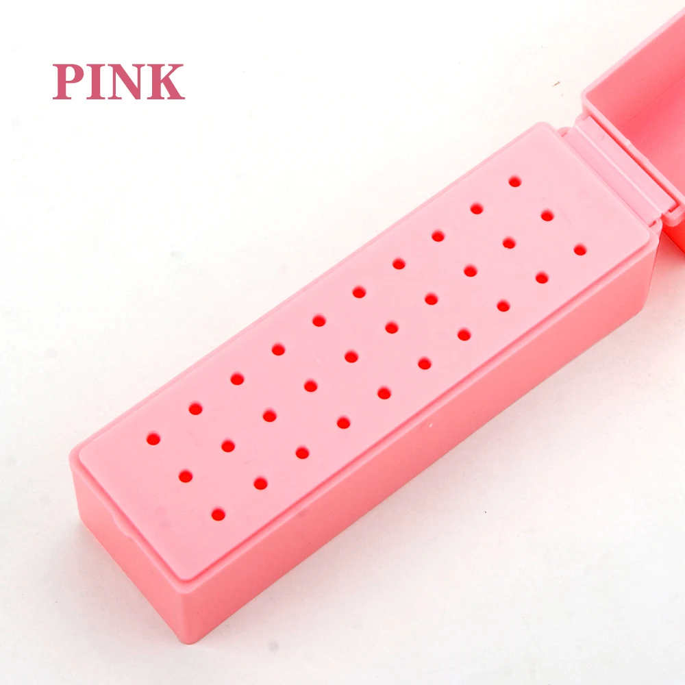 30 Holes Nail Drill Bits Holder Dustproof Grinding Head Bit Case Empty Acrylic Nails Manicure Organizer Cutter Container Stand