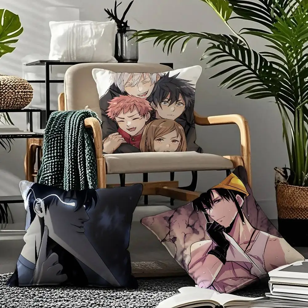 

Anime S-Solo L-L-Leveling Pillow Case Comfort Sofa Bed Silky Elegant Invisible Zipper Custom Decorative Cushion Cover