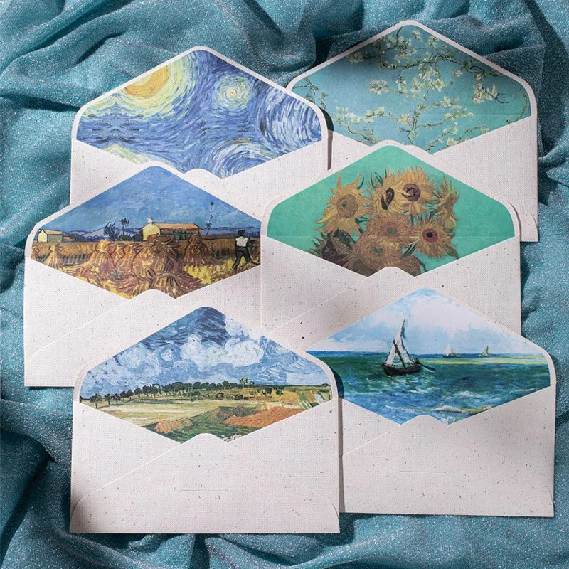 Envelope Texture Elegant Vintage Oil Painting Design Wax Seal Botanical Forest for Wedding Invitation Handmade Craft Envelope