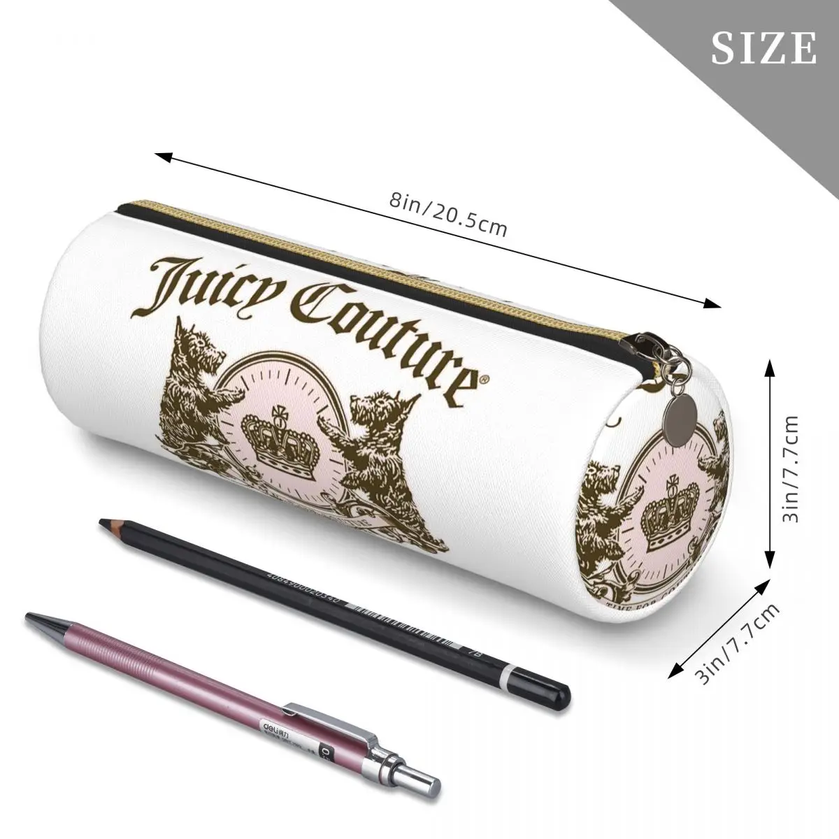 Piórniki Juicy Couture Classic, pojemniki na długopisy, cylindryczne etui na długopisy, torby na ołówki dla chłopców i dziewcząt do szkoły — zdjęcie produktu 4