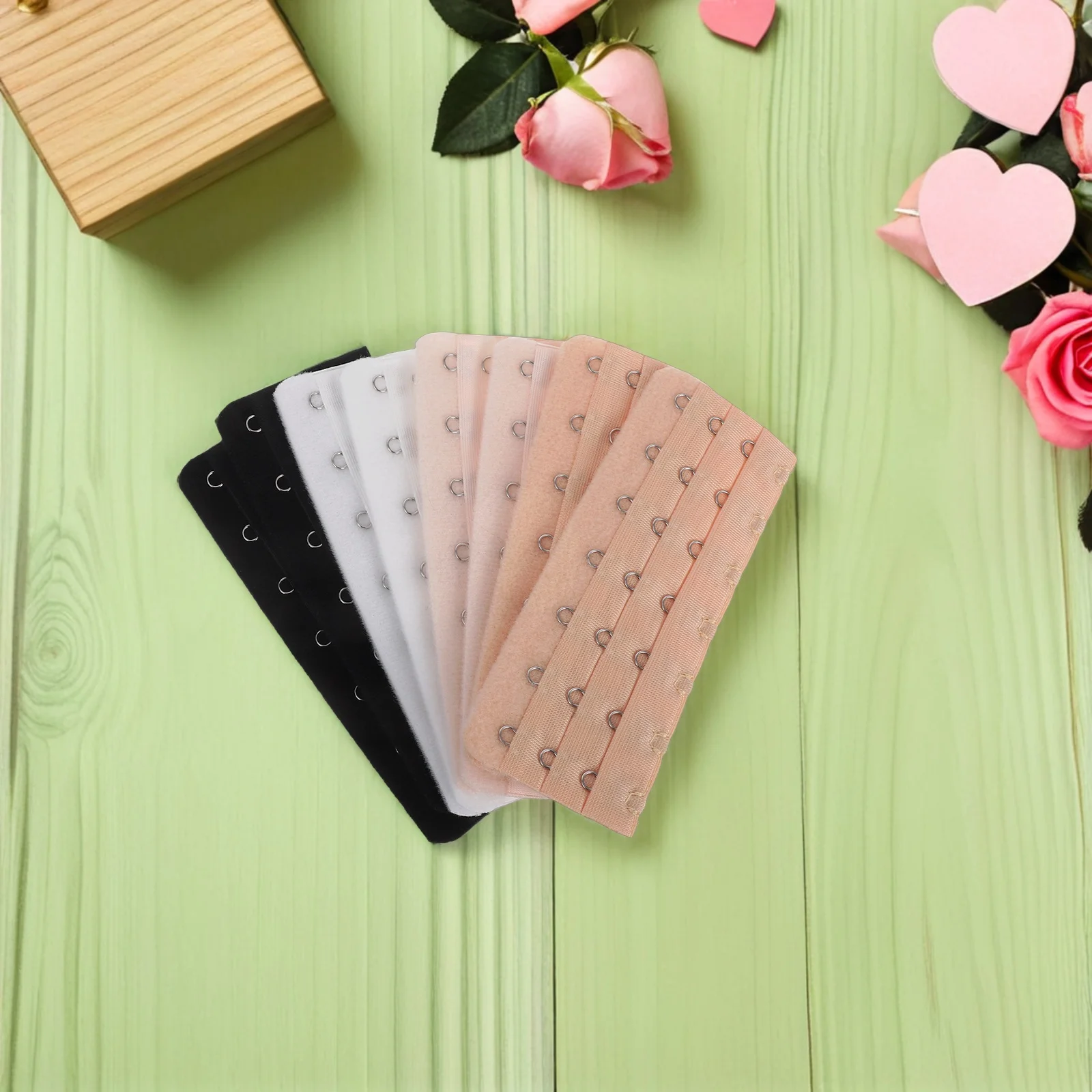 

8pcs Bra Extender 7 Hook 3 Row Stainless Steel Wide Adjustable For Women'S Bras Maternity Nursing Corsets Shapewear Lingerie