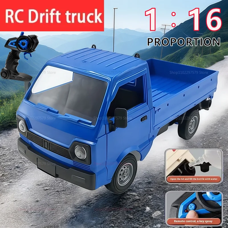 

KF21 Remote Control Car 1:16 Scale Off-Road RC Truck with Drift Climbing Function Spray Lights for Kids Boys Gift Toy