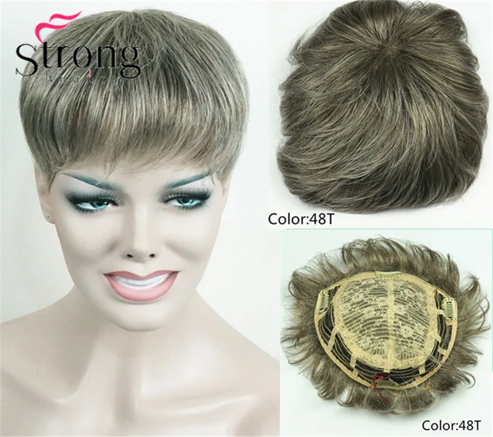 StrongBeauty Synthetic Hair Wig Toupee Short Straight Hair fo Men Toupees Hairpiece