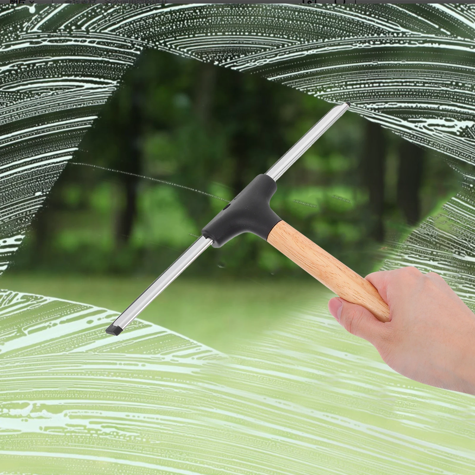 

Wooden Handle Glass Scraper 10 Inch Squeegee for Windows Mirrors Walls Shower Doors Bathroom Tool Multi Functional Durability