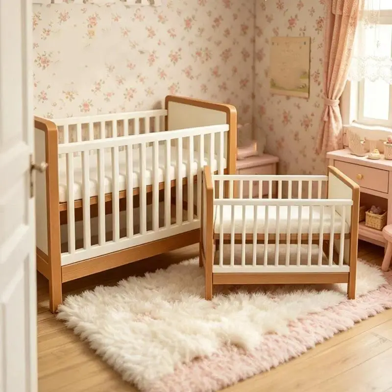 【F】1Pcs Dolls Home Direct Drinking Cup Decor Accessory Dollhouse Miniature Plastic Baby Bed Model Nursery Simulation Crib