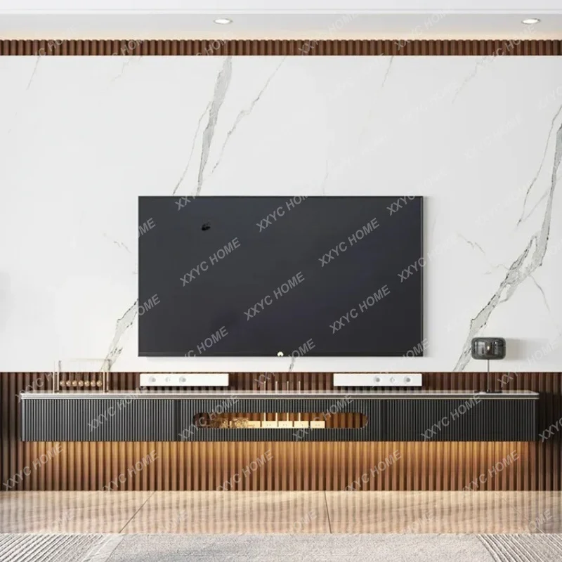 XX Rock Slab Wall-mounted TV Cabinet Modern Simple Living Room Coffee Table Combination Wall-mounted Cabinet