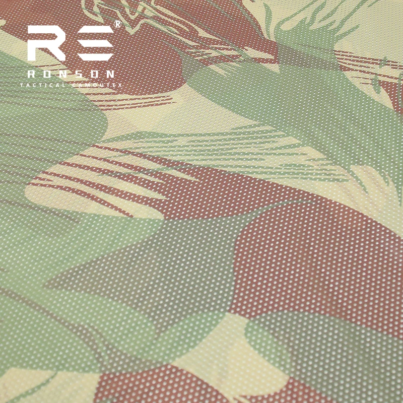 Mesh Fabric 120gsm RHODESINA Camouflage Printed Fabric Tactical Tricot Fabric Mesh for Face Mask Breathable Soft Feeling