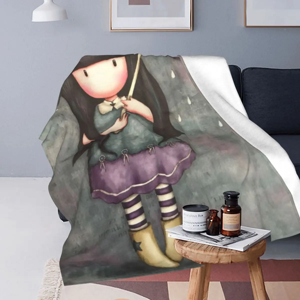 S-Santoro Gorjuss Plush Blanket Drawings Cartoon dolls Customized Throw Blankets for Home Hotel Sofa 125*100cm Bedspreads