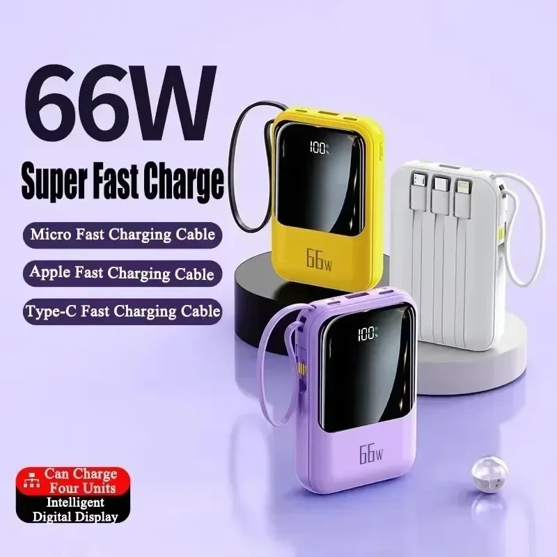 20000mAh 66W Fast Charging Mini Power Bank Portable External Battery for iPhone Huawei Xiaomi Phones