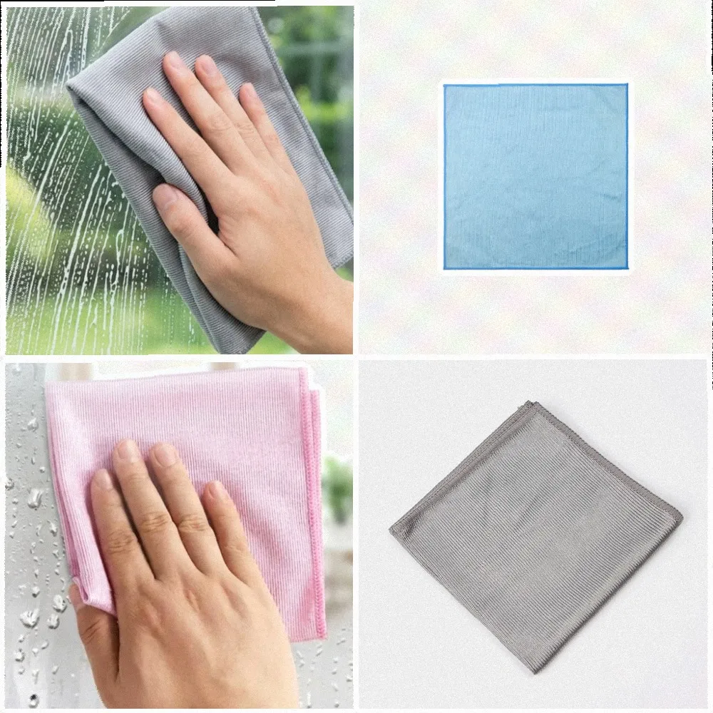 Thickened 40x40cm Reusable Glass Cleaning Cloths 8pcs Lint Free for Mirrors Cabinets Countertops Smooth Surfaces