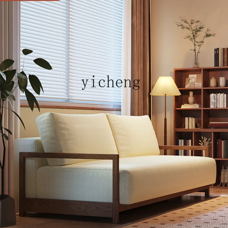 

ash wood living room sofa bed folding dual-purpose retractable multi-functional household solid wood sofa bed