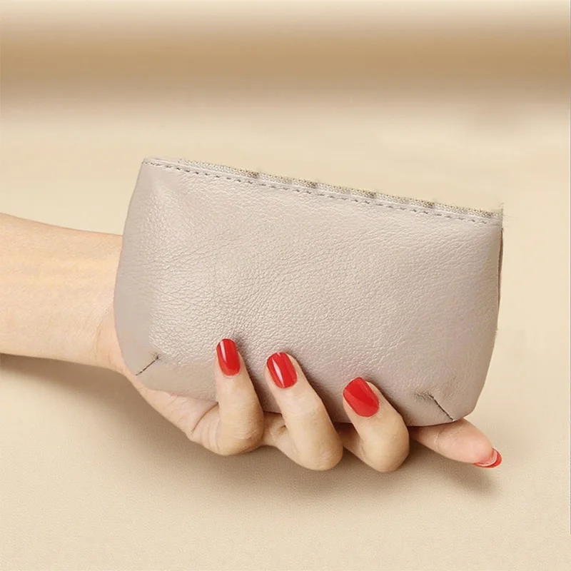 Multi - Color PU Leather Minimalist Women's Coin Purse with Keychain