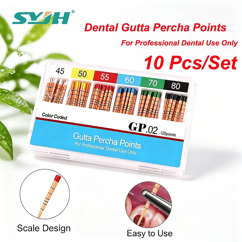 Dentals 10 Boxes Gutta Percha Points with Scale 02 04 06 Taper Root Canal Obturating Tips Dentistry Filling Materials Tools