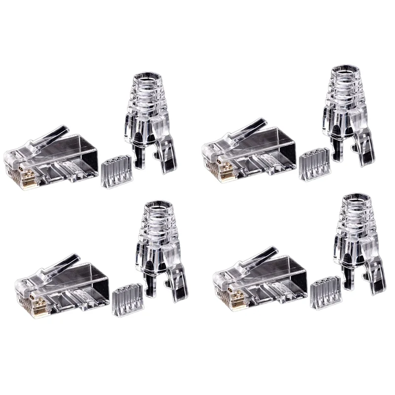 

200Pcs Cat6 RJ45 Connector UTP Cable Ethernet Jack 8P8C Network CAT 6 Modular Plugs with 6.5mm RJ45 Caps