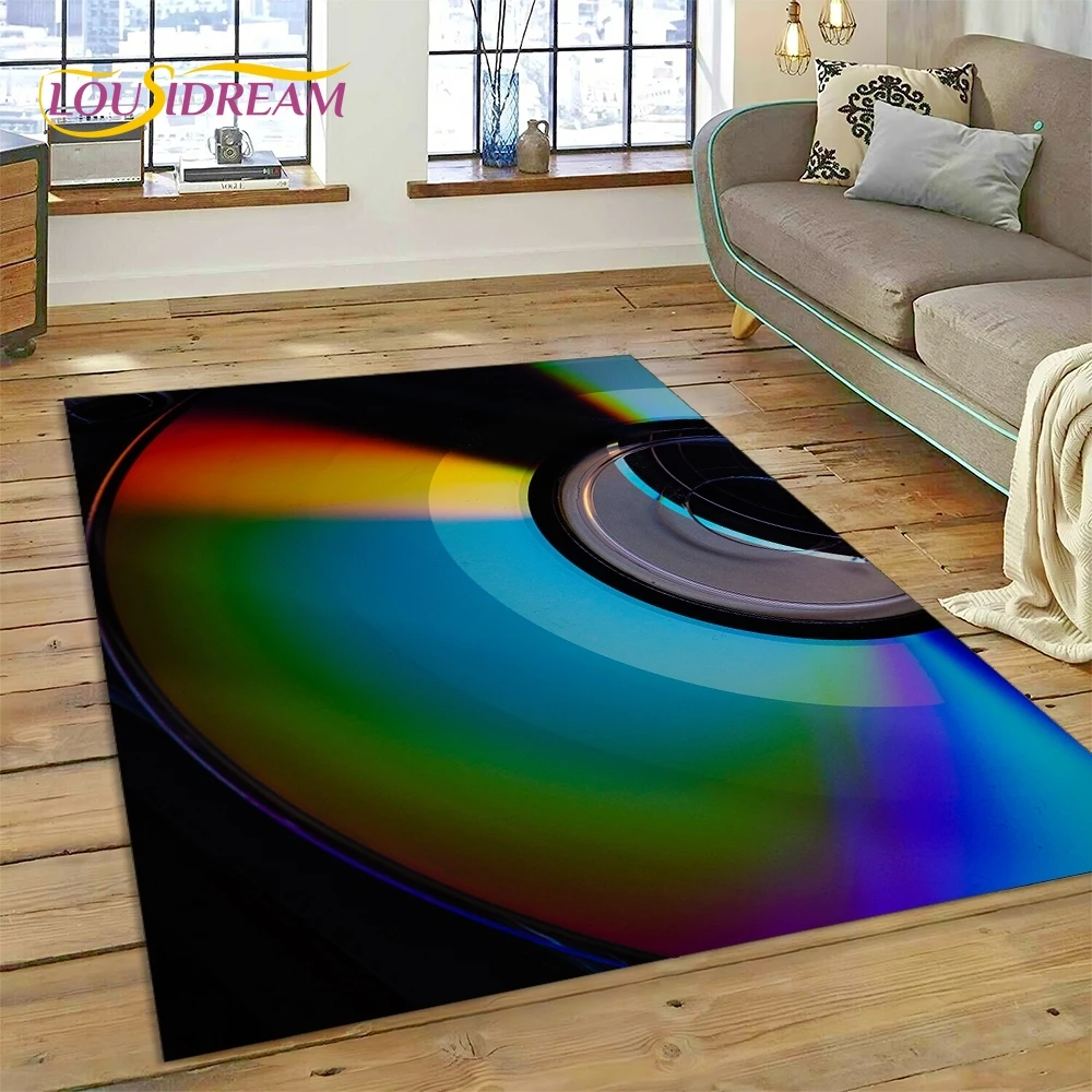 Vinyl Record Music DJ Screen tape Rug Carpet for Living Room Bedroom Home Decor,Floor Mat Non-slip Decoration for Sofa Doormat