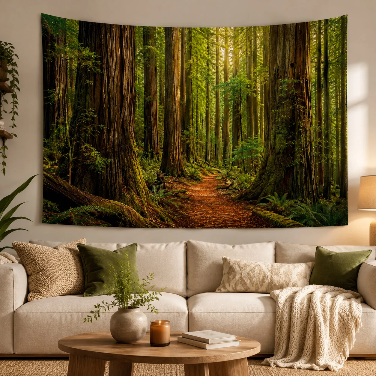 Mystical Forest Tree Wall Tapestry Magical Nature Landscape Hanging Blanket Fairy Tale Room Decor Aesthetic Fabric Tapestry