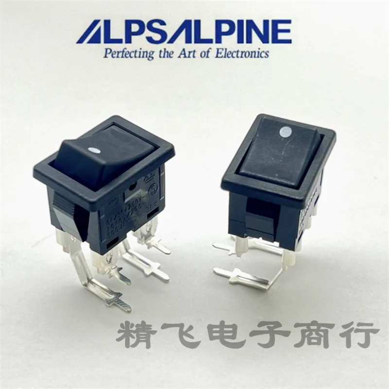 2PCS imported from Japan ALPS production 4-pin 2-speed boat shaped switch 10A250V high current 90 degree bent foot SDDJE-2
