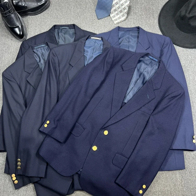 

Винтажный шерстяной пиджак на пуговицах для мужчин и женщин: молодежный, повседневный, в университетском стиле, осенний, теплый, ветрозащитный