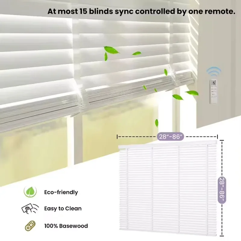 110 فولت بمحركات 230 جهد 50 مللي متر 2 بوصة شرائح فووود بمحركات ستائر خشبية فينيسية للمنزل