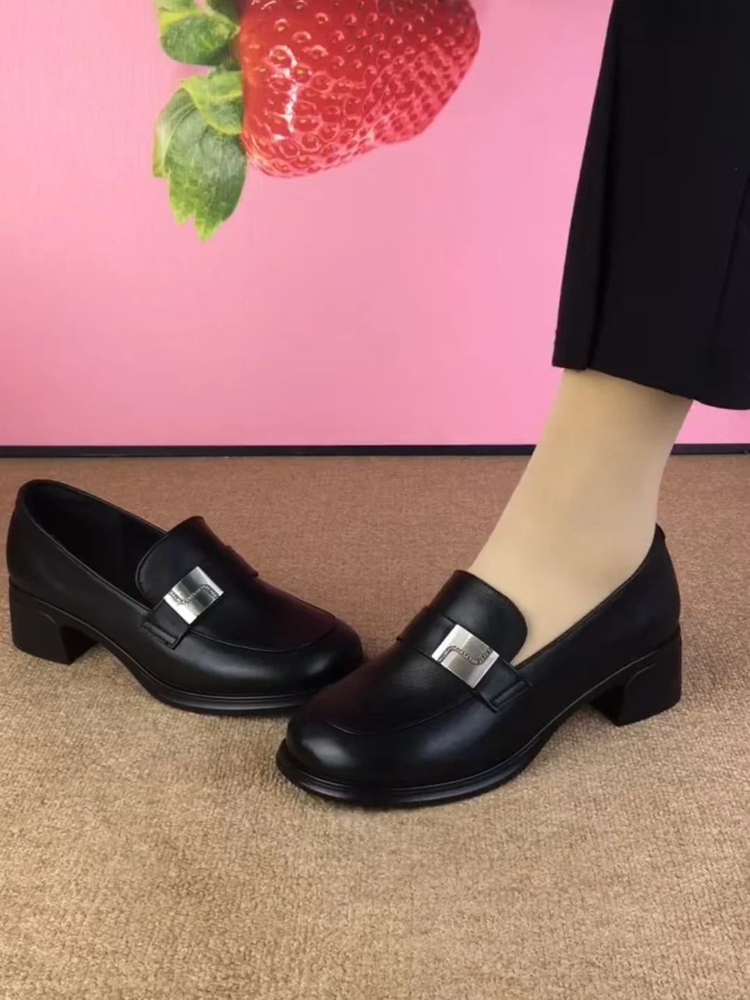 leather-comfortable-work-casual-women's-single-oes-fall-new-sle-thi-heel-briti-sle-slip-on-oes-round-toe-oes