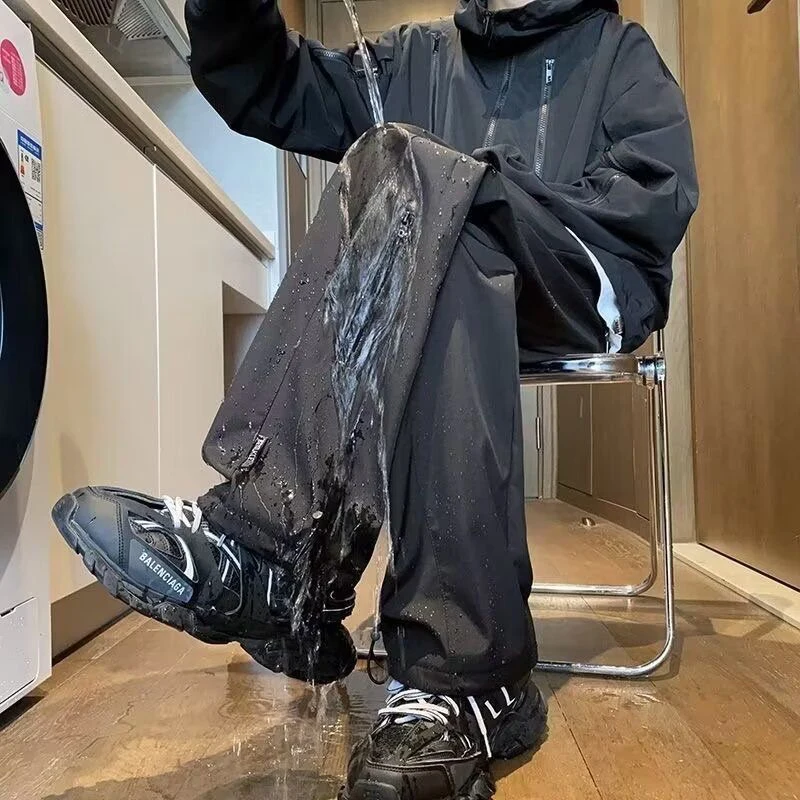 Cargohose für Damen, hochwertig, Herbst-Polyester, konisch, plissiert, Büro, minimalistischer Bund, geknöpft, schick, professionell, Übergröße