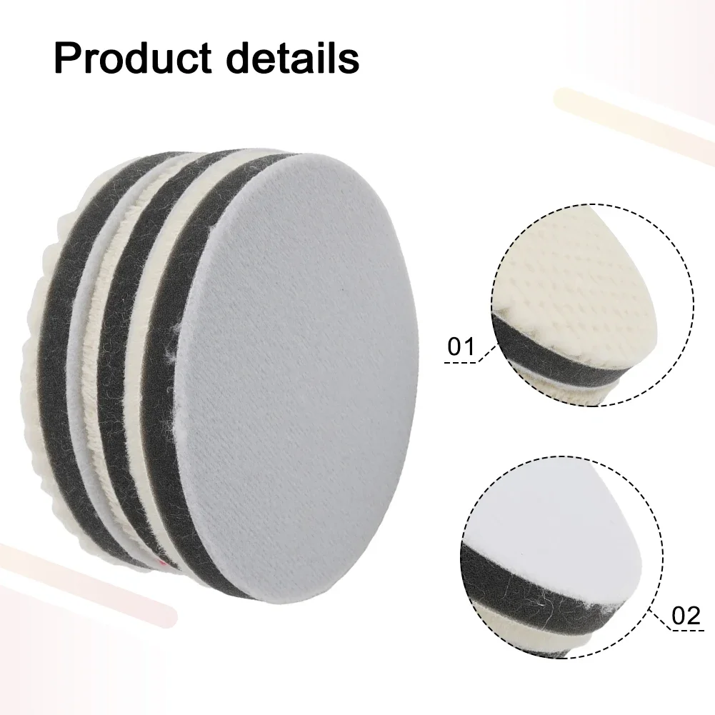 3in 5in 6in 7in Wool Polishing Pads Buffing Pads Waxing Pads For Cars Polisher Sponge Pad, Bendable Multi Tools image 6
