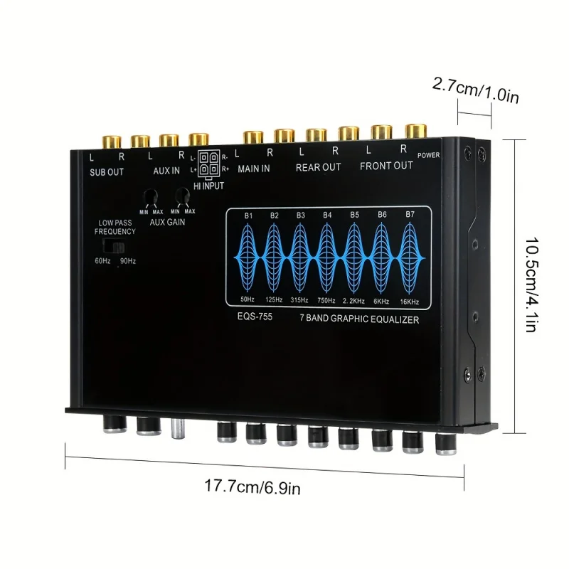 Upgrade to a full-range graphic car equalizer7Frequency Band6Car audio tuner with precise frequency tuning to enhance sound qual