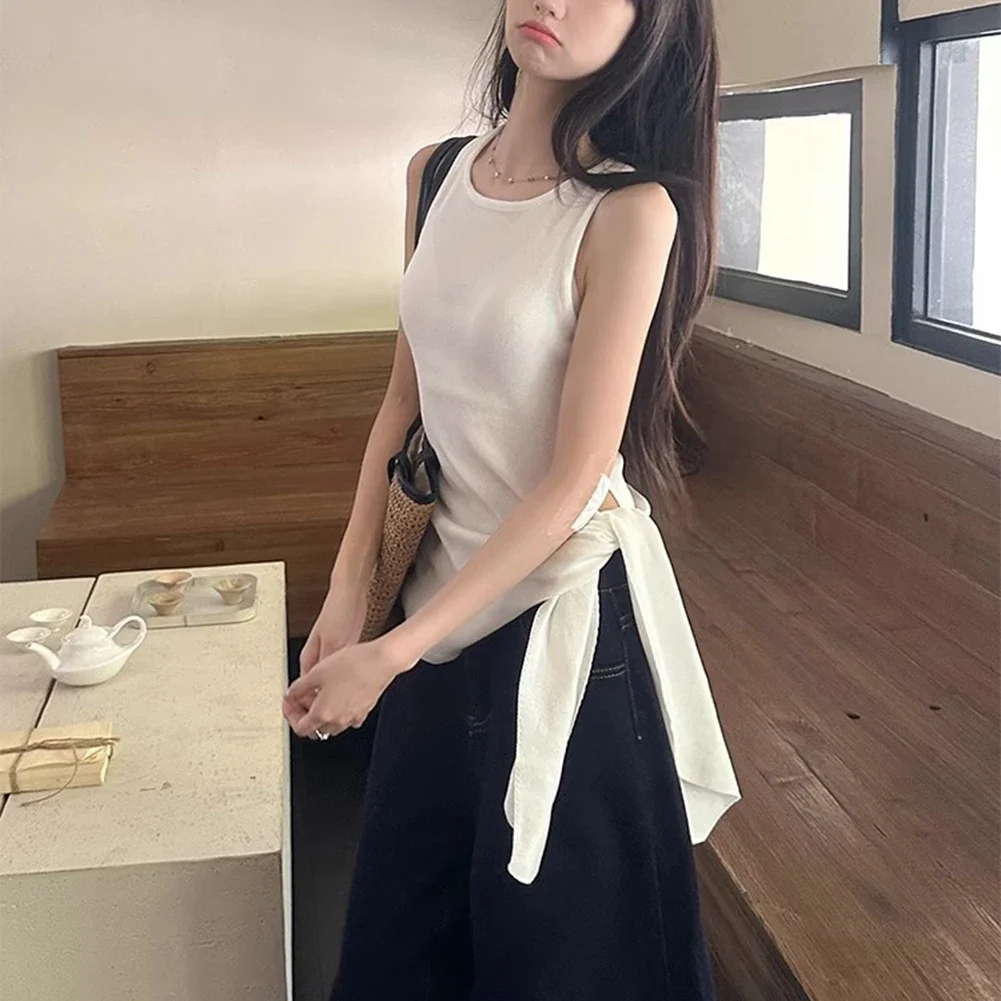 

Тонкая модная майка в стиле ретро Gyaru для повседневной одежды, всесезонная одежда, повседневный стиль, топ обычной длины