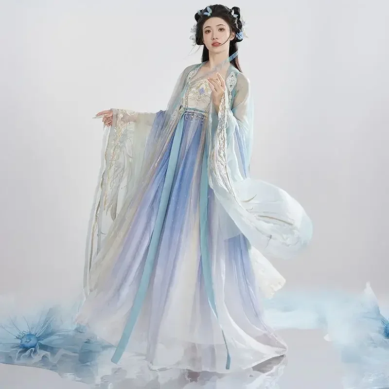 Robe Hanfu chinoise pour femme, robe de soirée traditionnelle chinoise de luxe, costume de cosplay de prairie, Tang imbibé, mascarade Tim, nickel é