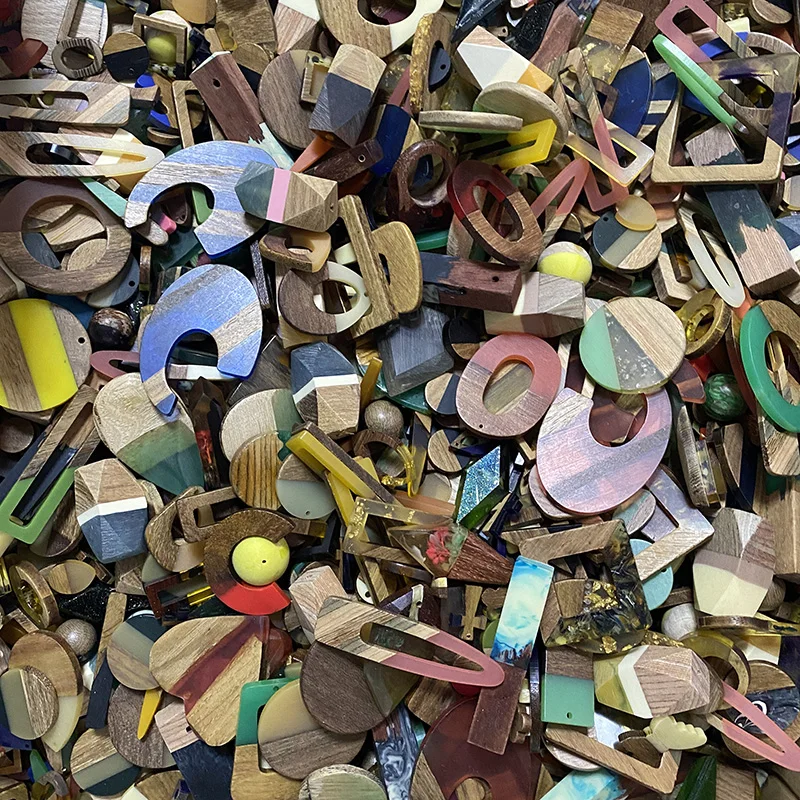 30/50/100/200 قطعة دلايات خشبية طبيعية عشوائية بالجملة Waterdrop البيضاوي قلادة خشبية لتقوم بها بنفسك لصنع المجوهرات #6