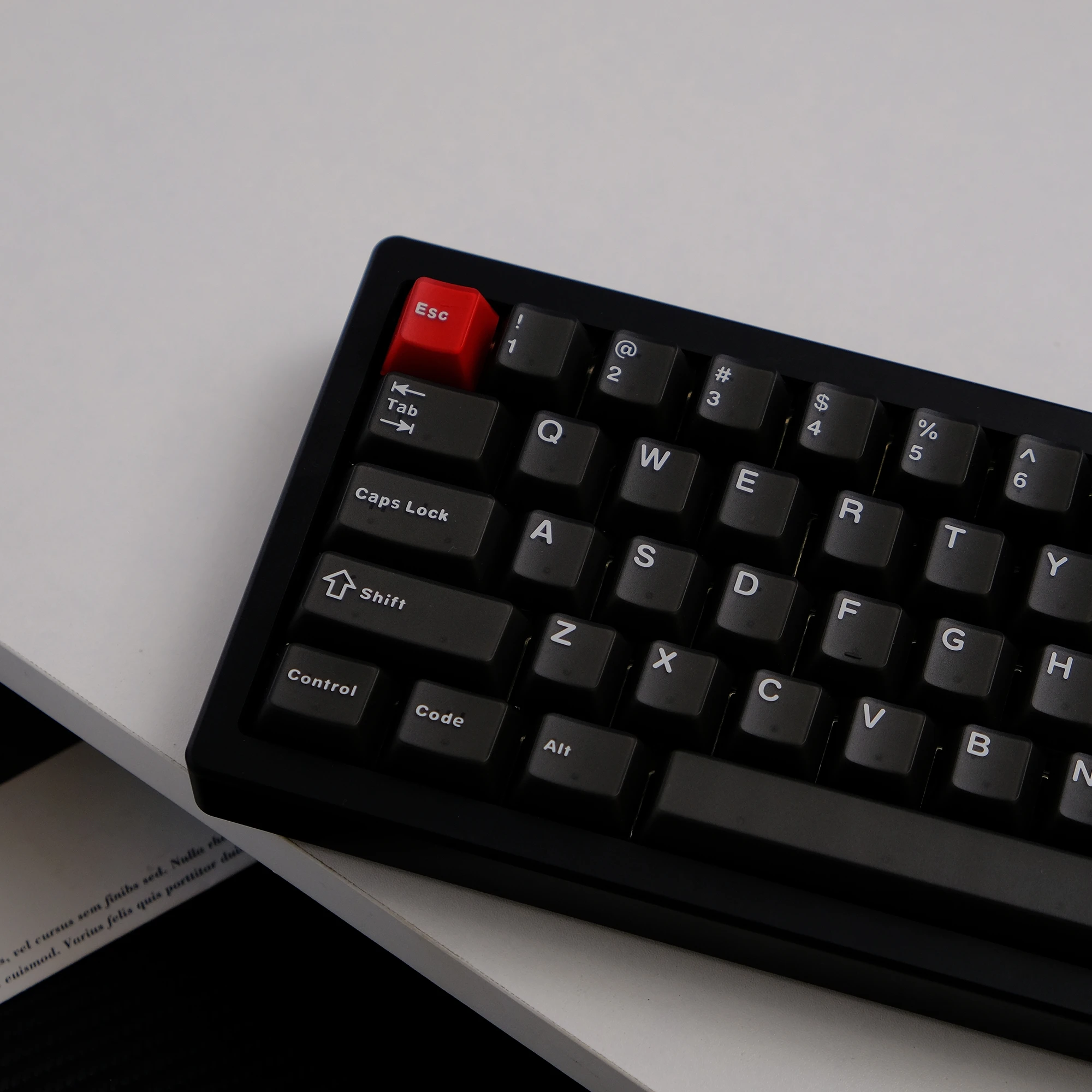 Aifei Neon ABS Keycaps Double Shot Cherry Height Translucent semi-transparent Black for Mechanical Keyboard AULA F75 Anne Pro2