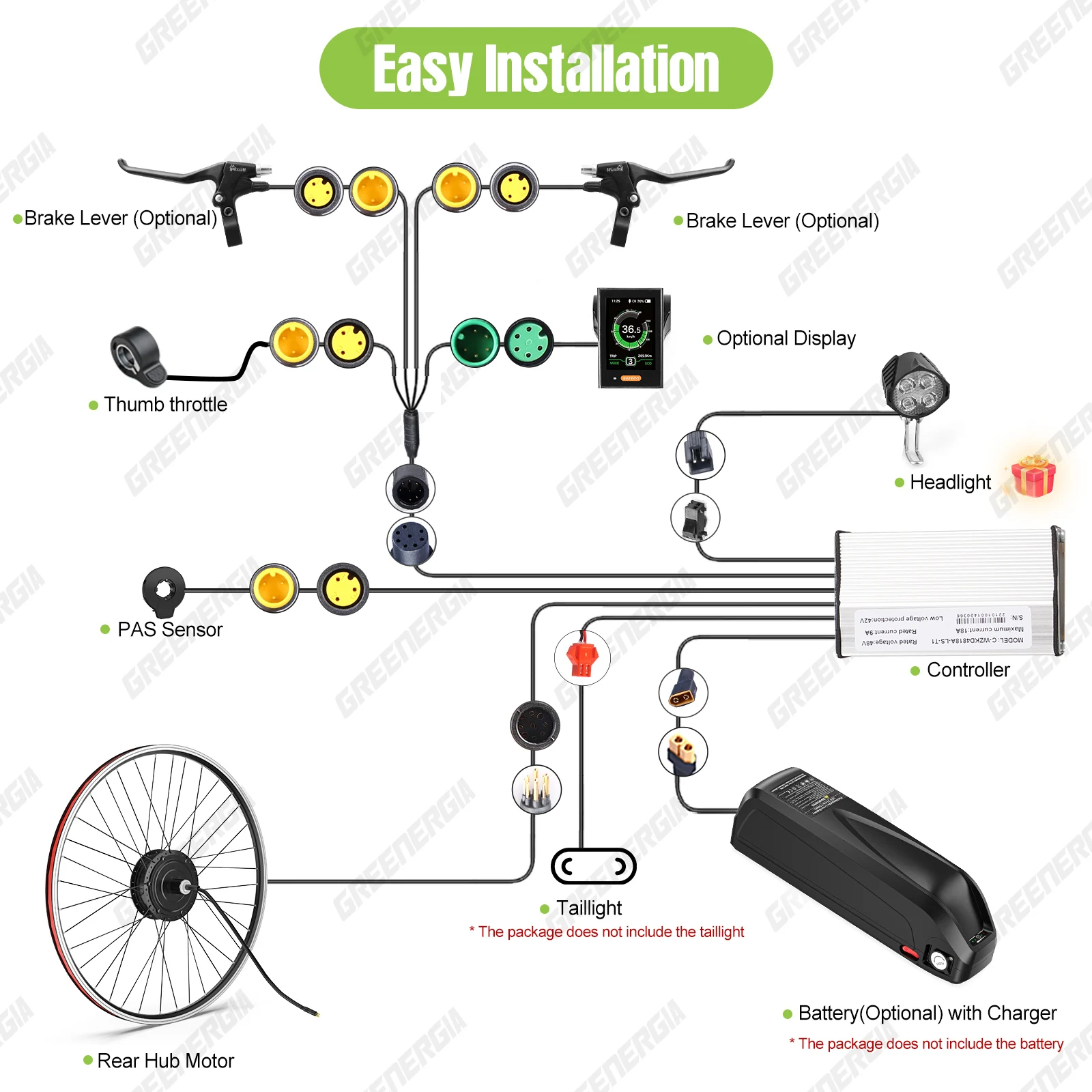 Bafang 500W EBike Kit Rear Drive Wheel Hub Motor Electric Bike Brushless Motor Bicycle Conversion Kit 20Ah 17.5Ah 13Ah Battery