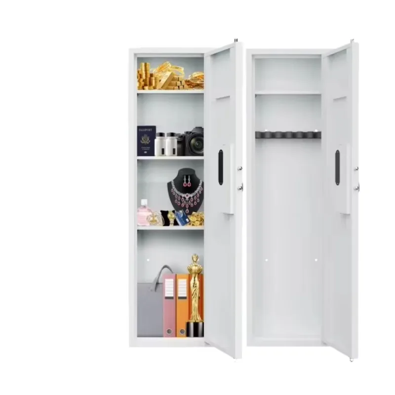 Wall safe with adjustable shelf fingerprint lock hidden gun