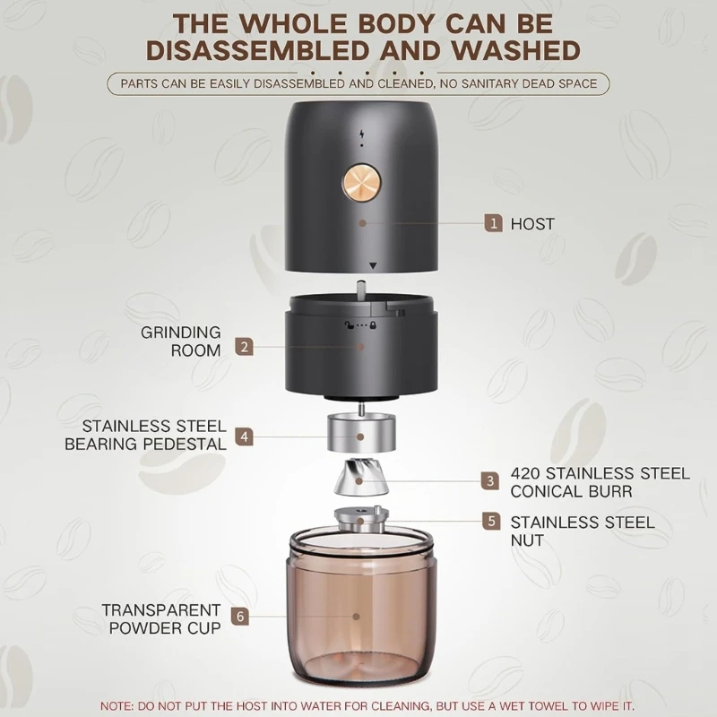 Macinacaffè portatile ricaricabile adatto per esterni interni