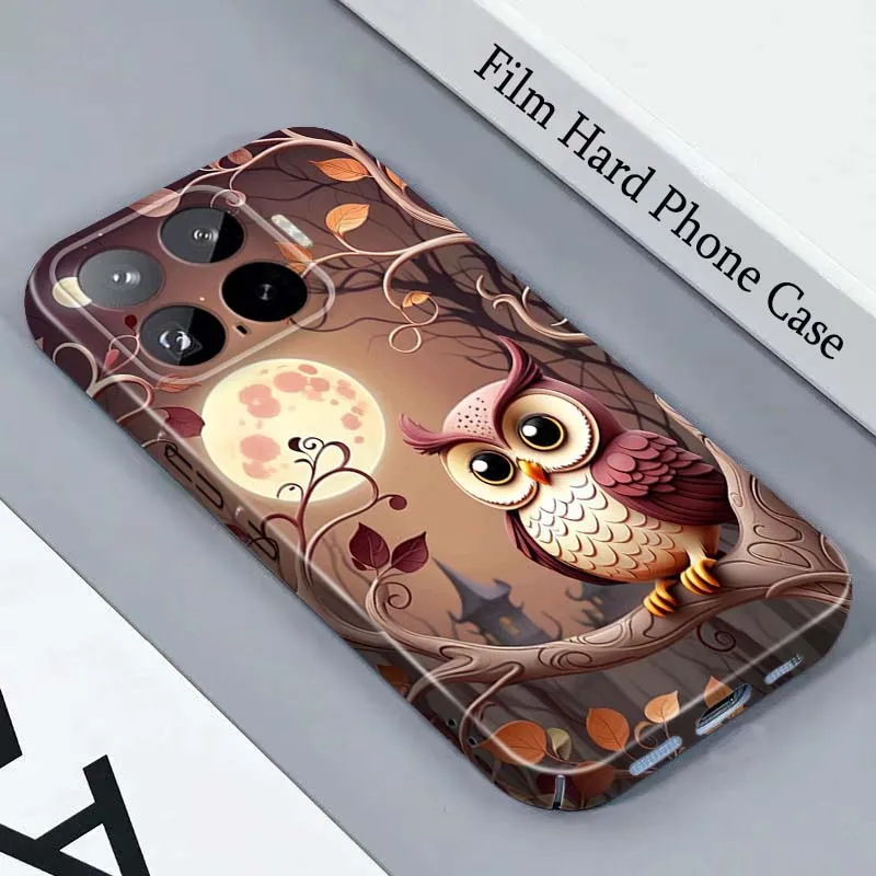 Capa Rígida para Celular com Desenho de Coruja e Árvore Iluminada pela Lua para Honor Play Magic 8 7 6 X9d X9c X9 X8b X8A X8 500 200 X50 X60 Lite GT Pro