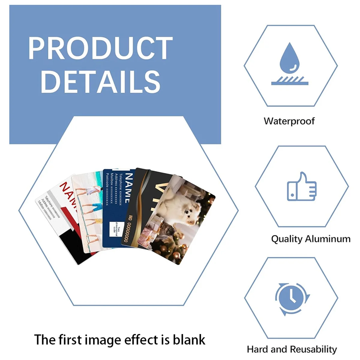 AT13 150 Pcs Sublimation Business Card Blanks Metal Bulk Aluminum Double Sides Name Cards Sublimation Blanks