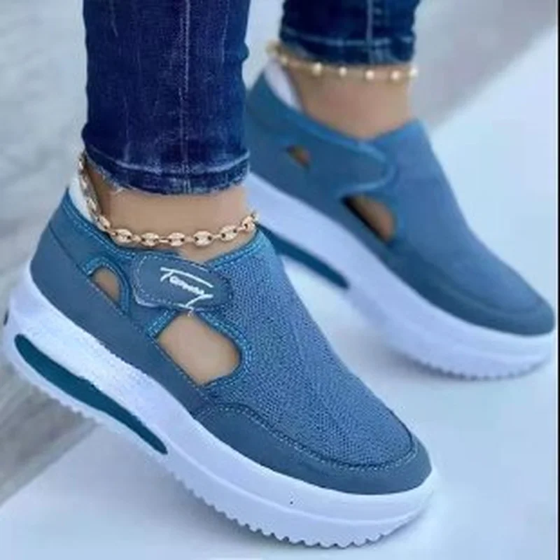 

Кроссовки Женские однотонные на толстой подошве, модная Повседневная дышащая прогулочная обувь на плоской подошве, 2022