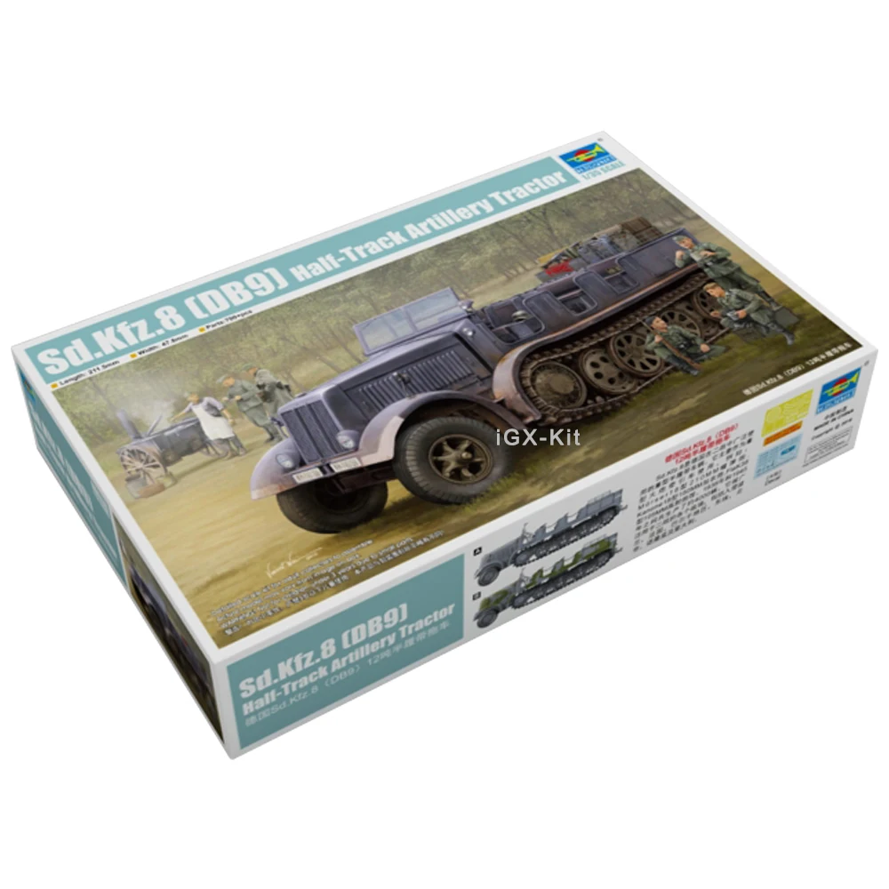 Trumpeter 09538 1/35 German Sd.Kfz.8 DB9 12t Half Track Artillery Tractor Military Assembly Plastic Gift Toy Model Building Kit