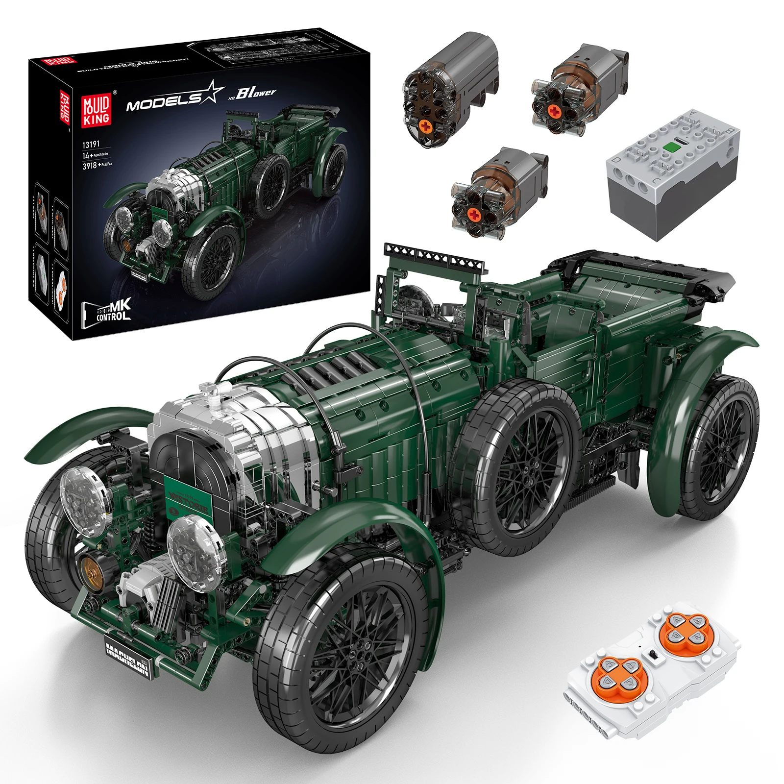 Mould King 13191 Technical Car Building Block The Remote Control Blower Vintage Car Set Assembly Brick Toys Kids Christmas Gift