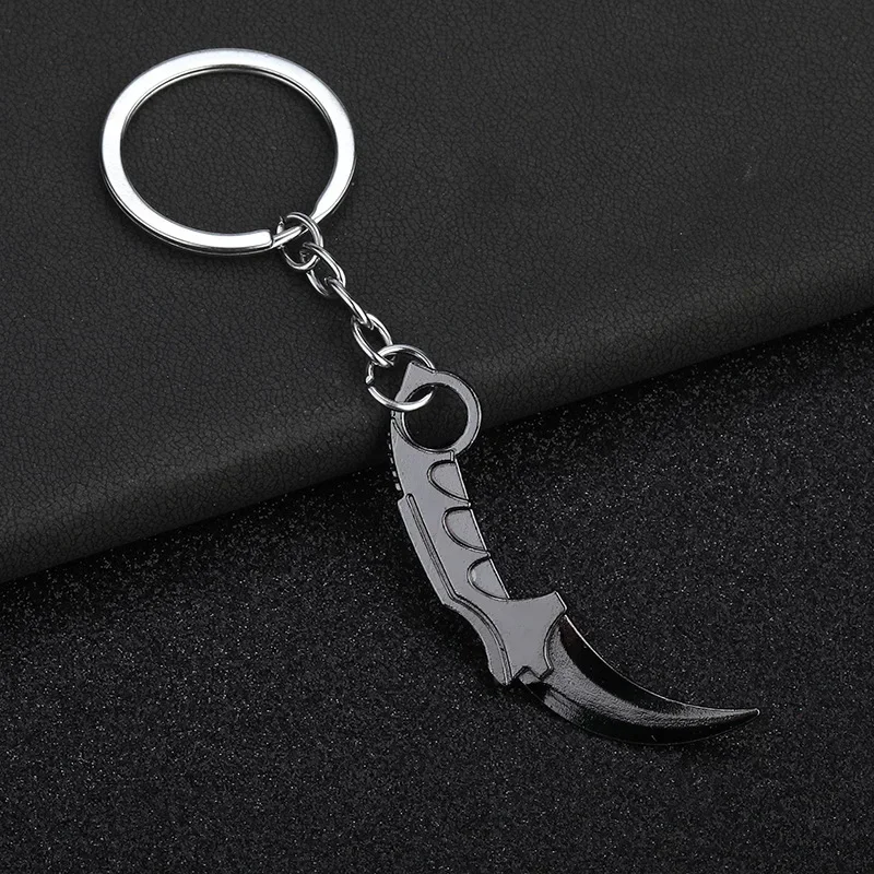 Metal Claw Knife Key Ring Gun Black Chain Color Tactical Dagger Key Chain Pendant Men's Car Ornaments Military Enthusiasts Gifts