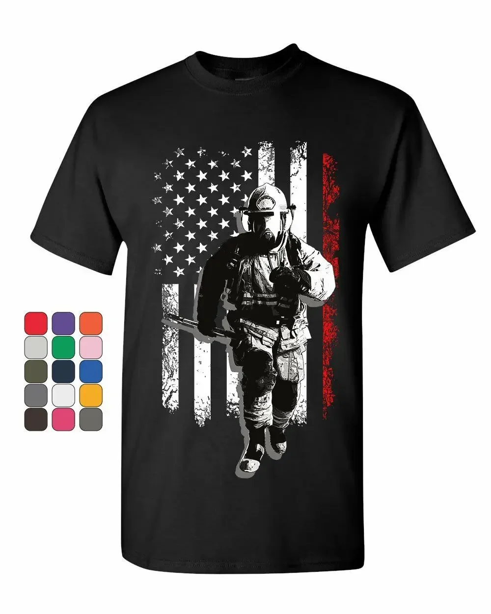 

Fire and Rescue Fine Red Line USA Flag Firefighter T-Shirt 100% Cotton O-Neck Summer Short Sleeve Casual Mens T-shirt Size S-3XL