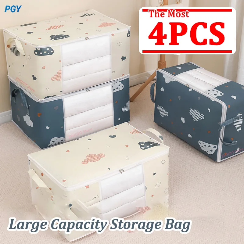 Quilt Clothes Big Capacity Storage Bag Quilt Bedding Storage Closet Organizer Wardrobe Organizer Blanket Sorting Bags Dust-proof