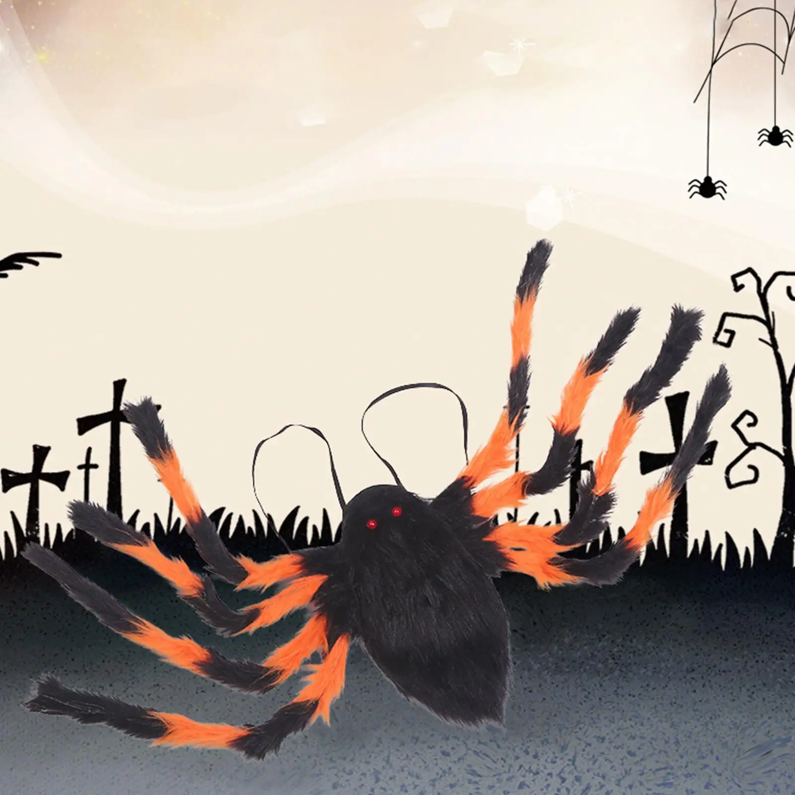 할로윈 거미 배낭 거미 코스프레 캔디 보관을위한 현실적인 플러시 배낭 할로윈 어린이 여성 남성 가장 무도회