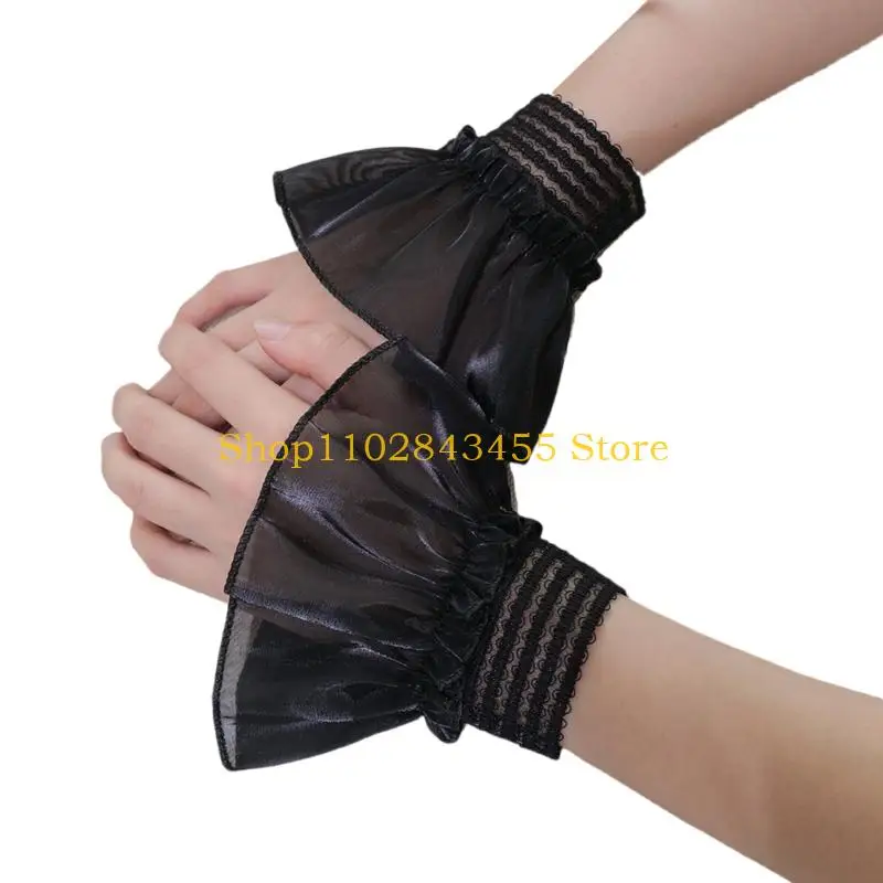 49MC 2pcGirls Wrist Cuffs Adjustable Detachable Sleeves Multicolored Photography Prop